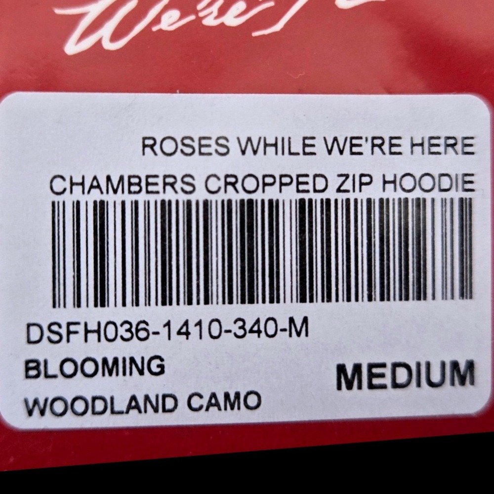 Darc Sport Civil Regime Roses While We're Here Camo Cropped Zip Hoodie Medium - Picture 6 of 6